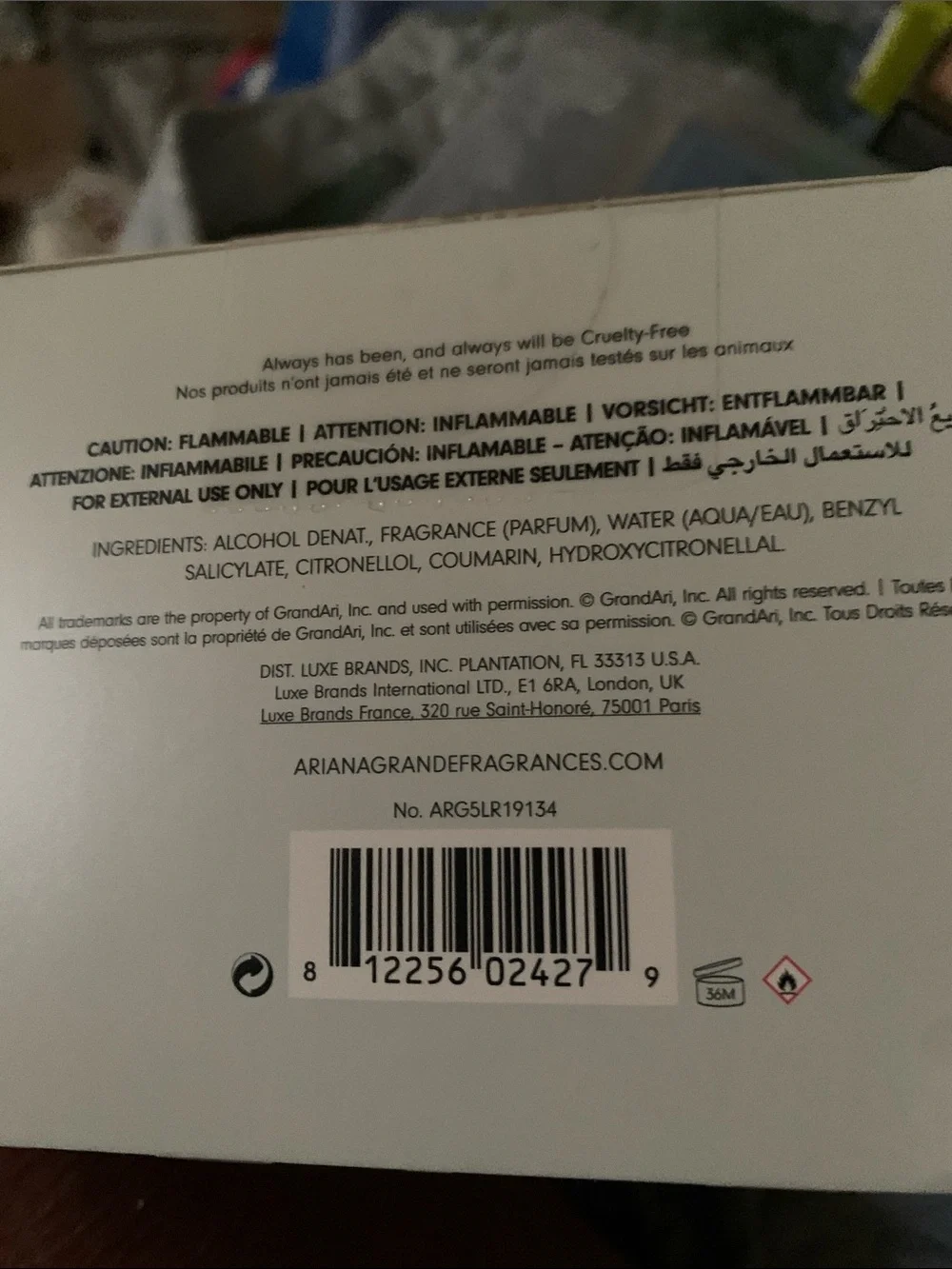 Ariana Grande Thank U Next Fragrance in Pale Pink Box